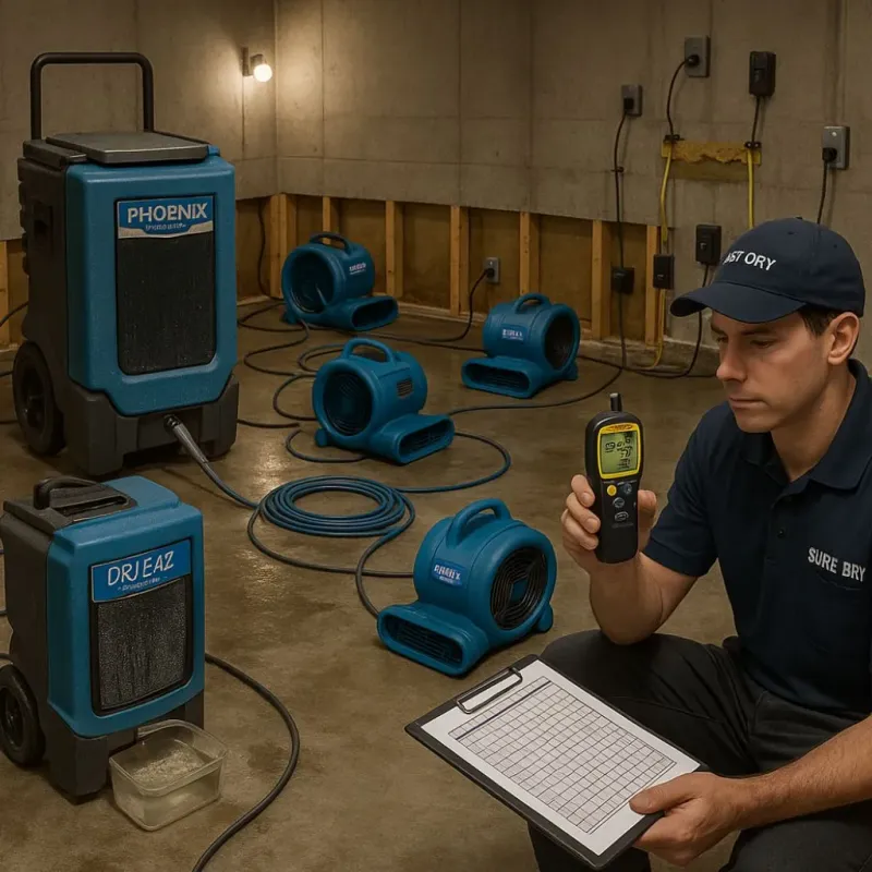 Structural Drying and Dehumidification process in New Castle, PA